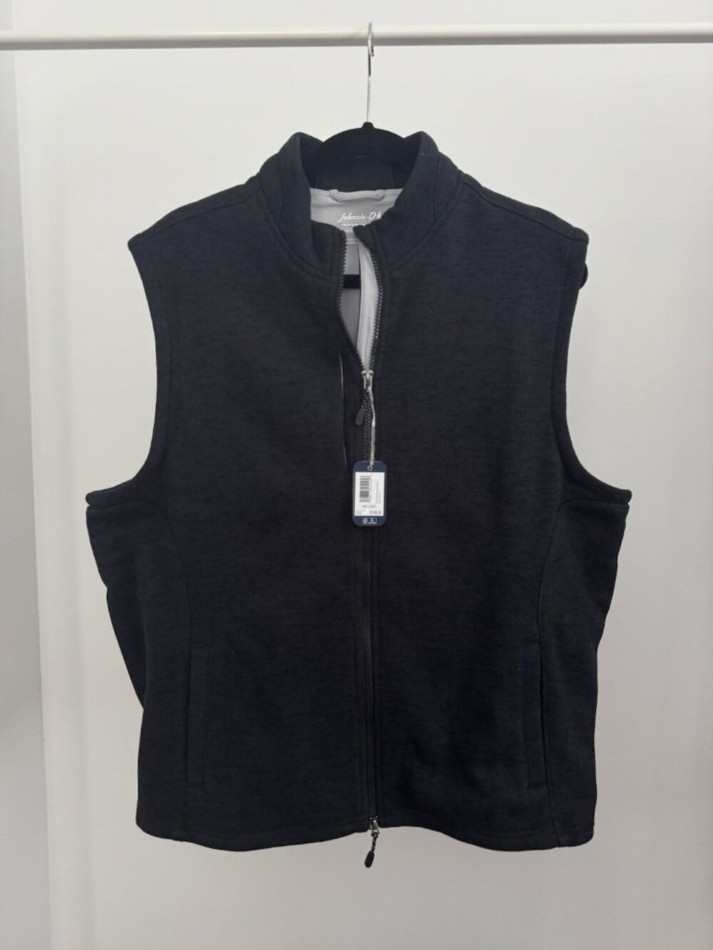 Johnnie-O Denalis Performance Fleece Vest Men's Large Black Heather NWT $138